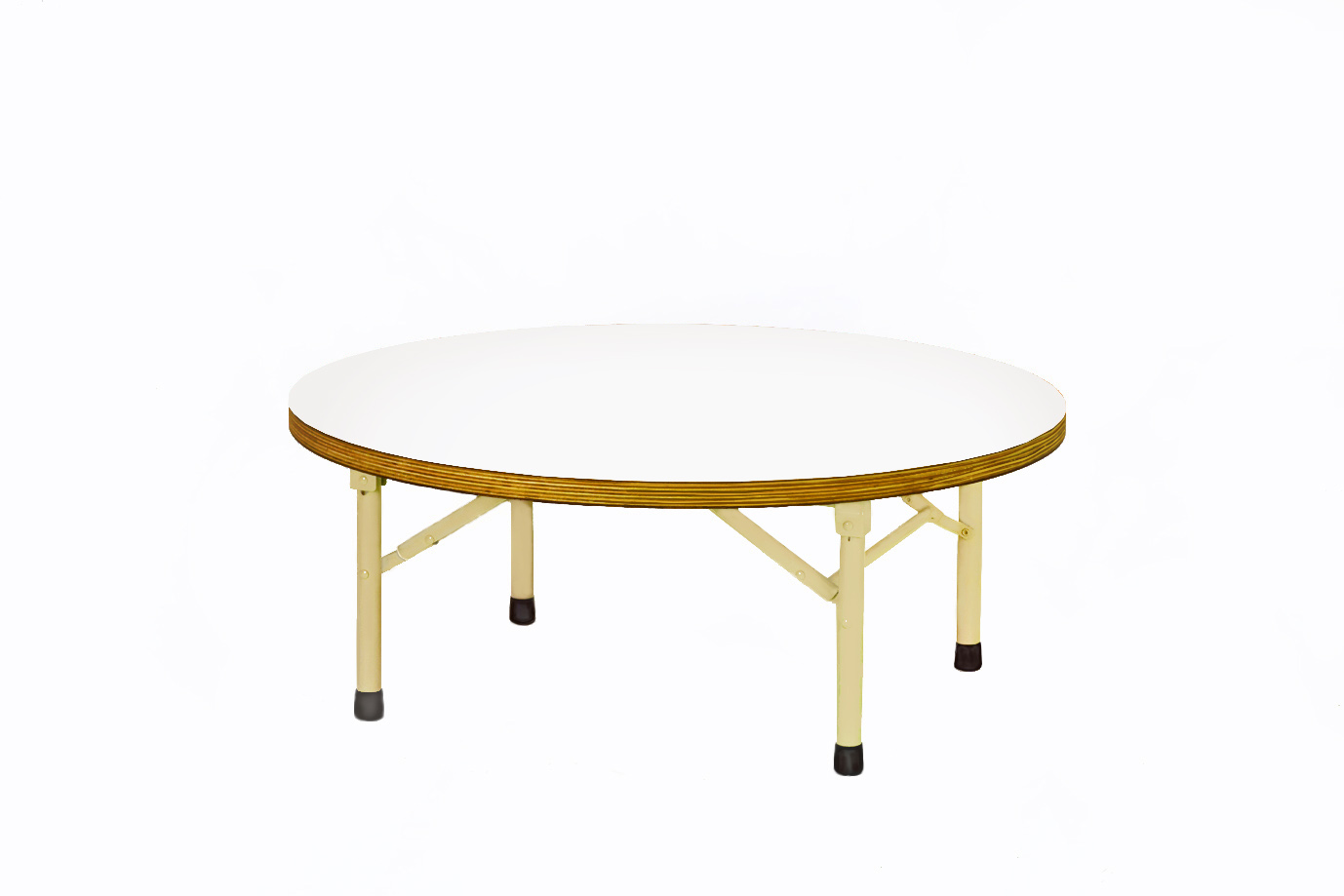 ローテーブル-丸型-ホワイト | オリジナル折りたたみテーブルのdecolaco